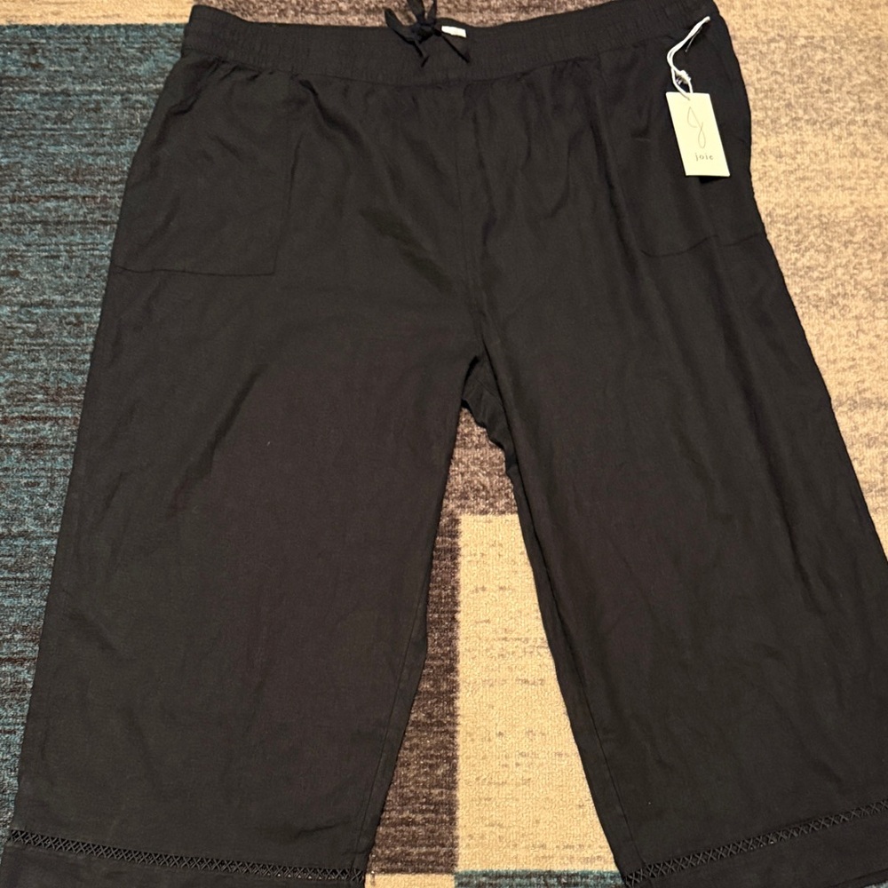Joie Black Women’s Linen Blend ankle pants 3X